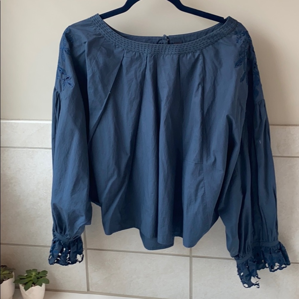 Blue Free People Blouse